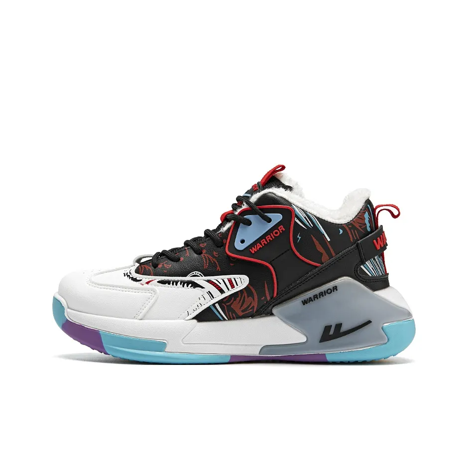 Warrior Баскетбольные кроссовки MID Топ Черный Красный с флисовой подкладкой Мужской