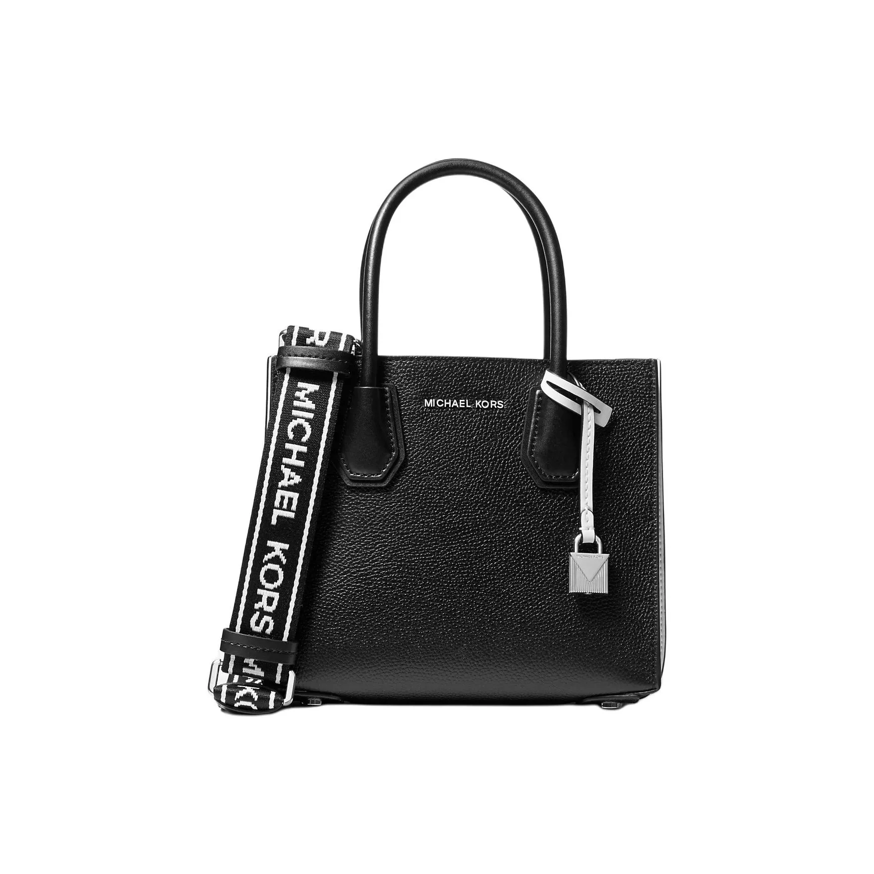 MICHAEL KORS Mercer Full с рельефной текстурой зернистая кожа личи аккордеонная сумка сумка через плечо одно плечо сумка среднего размера женская черная