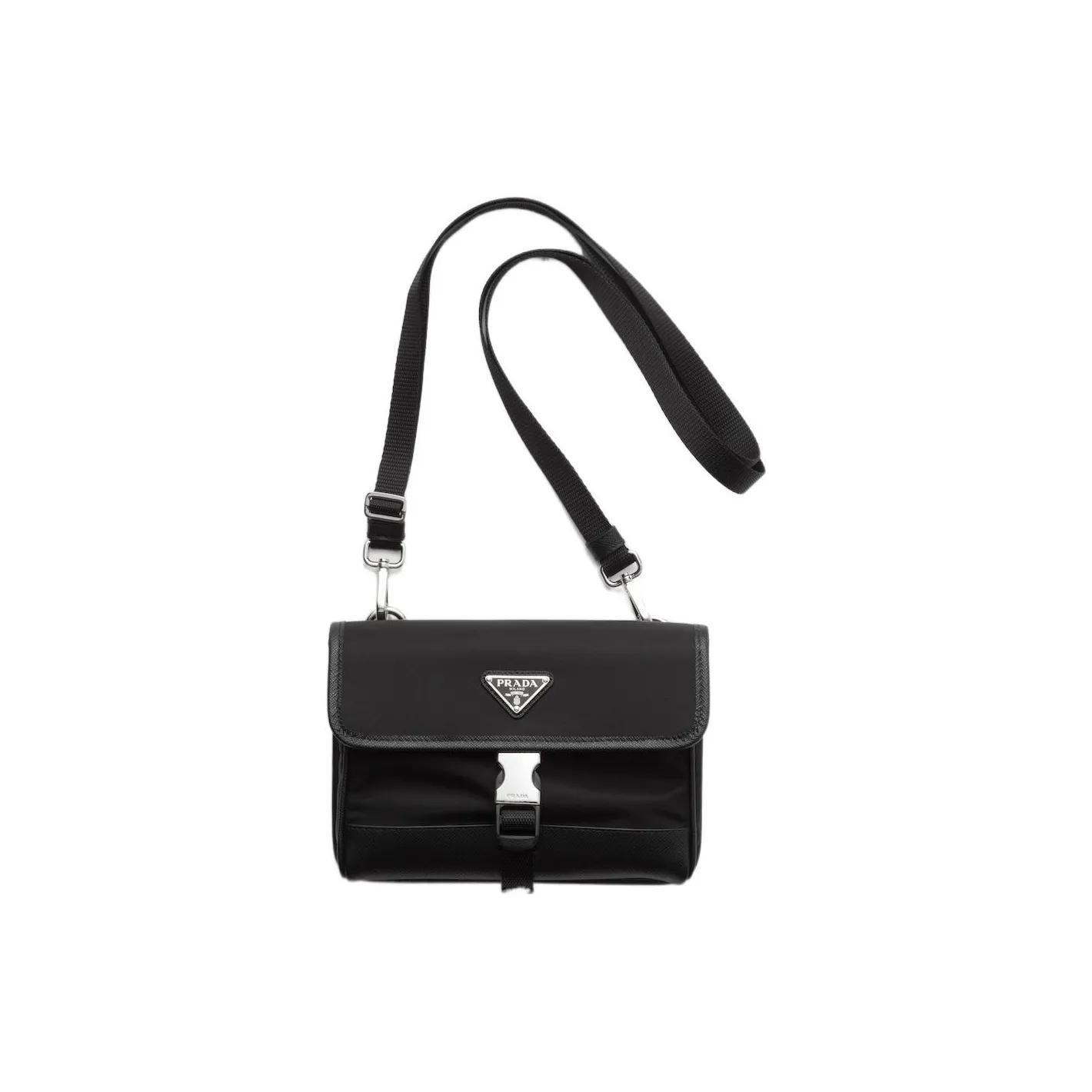 prada triangle-panel Nylon Cell Phone Pouch Men's Black