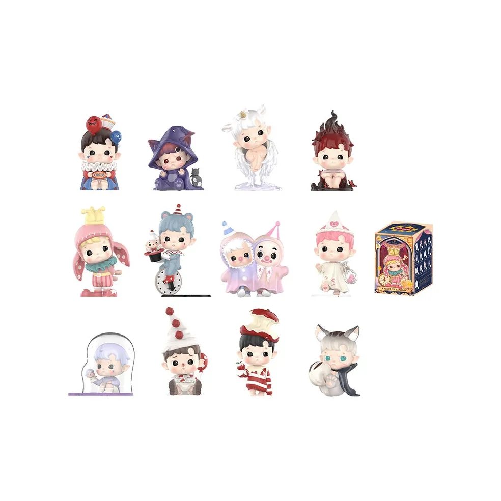 POP MART Коллаборация HACIPUPU Fantasy Night Коллекция Слепые Коробки Один Mystery Коробка Целая Коробка 12 шт