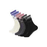 더블 소맷단 요가 양말 6팩 (2 화이트 + 2 그레이 + 2 블랙)