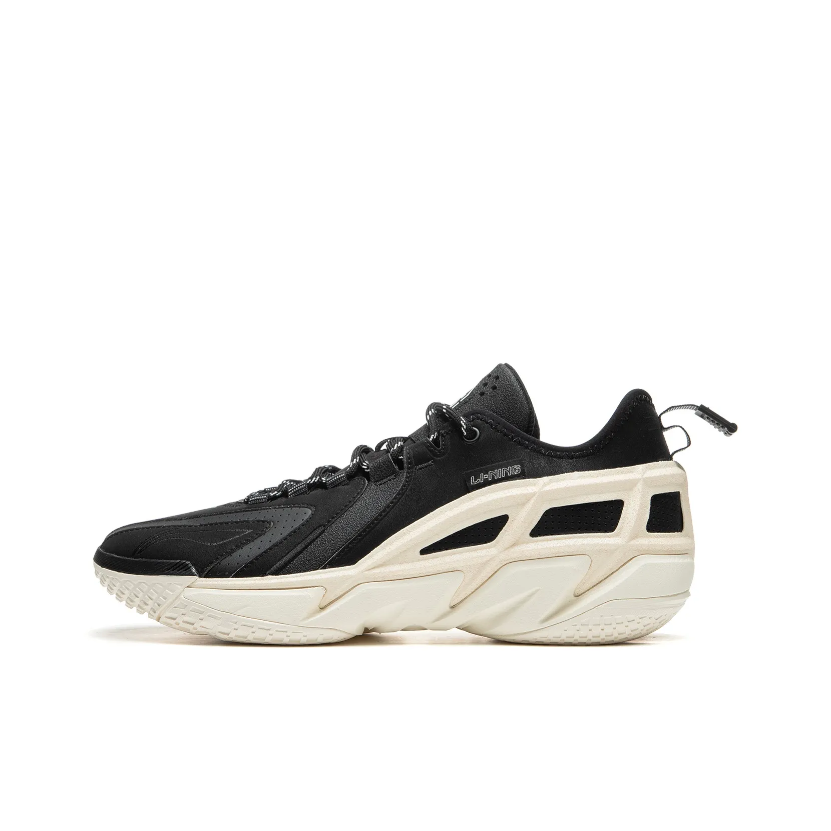 LiNing Anti-Wool 4.5 Wear-Resistant Low-Top Basketball Shoes Men's Black White