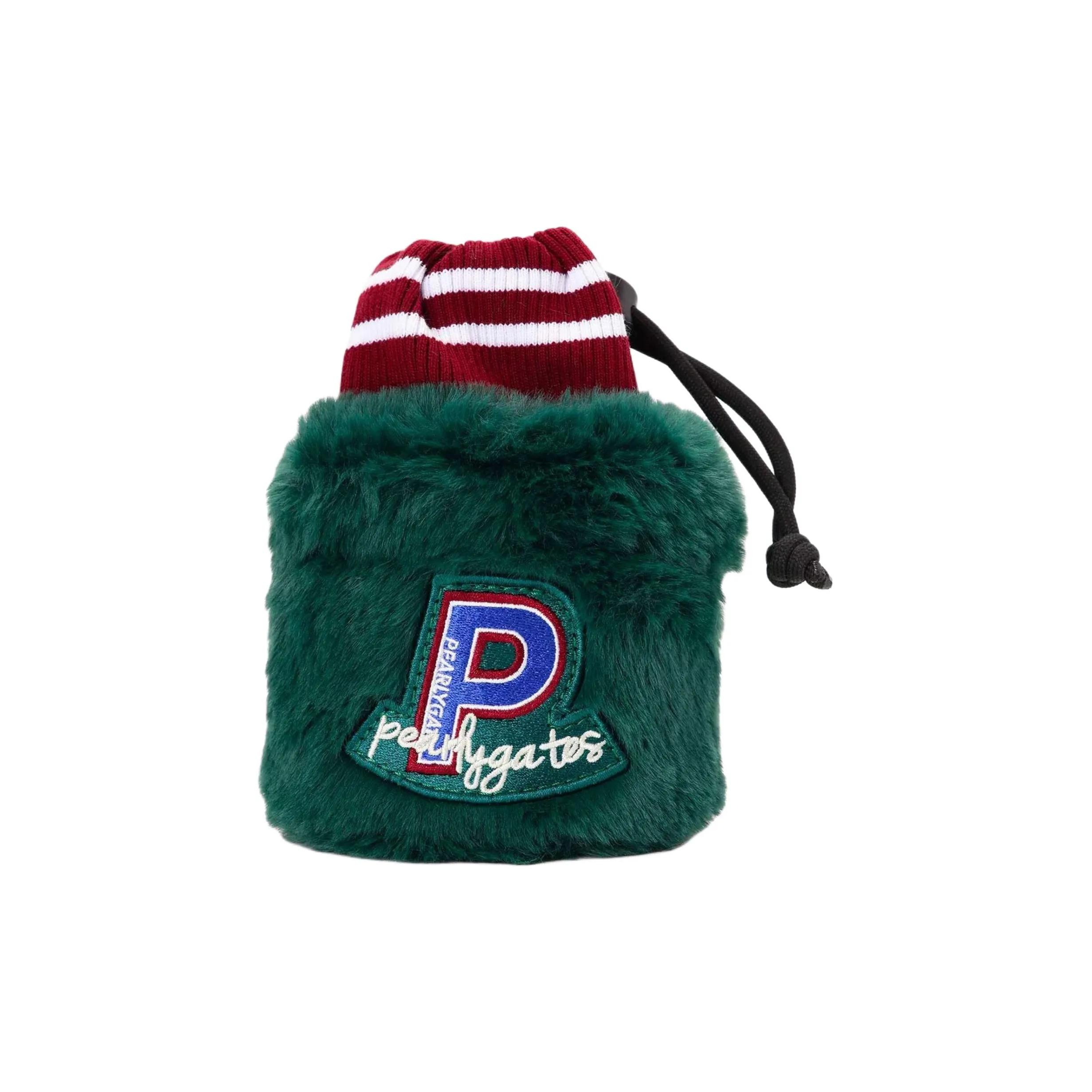 PEARLY GATES Logo appliqué Faux fur Ball Pouch