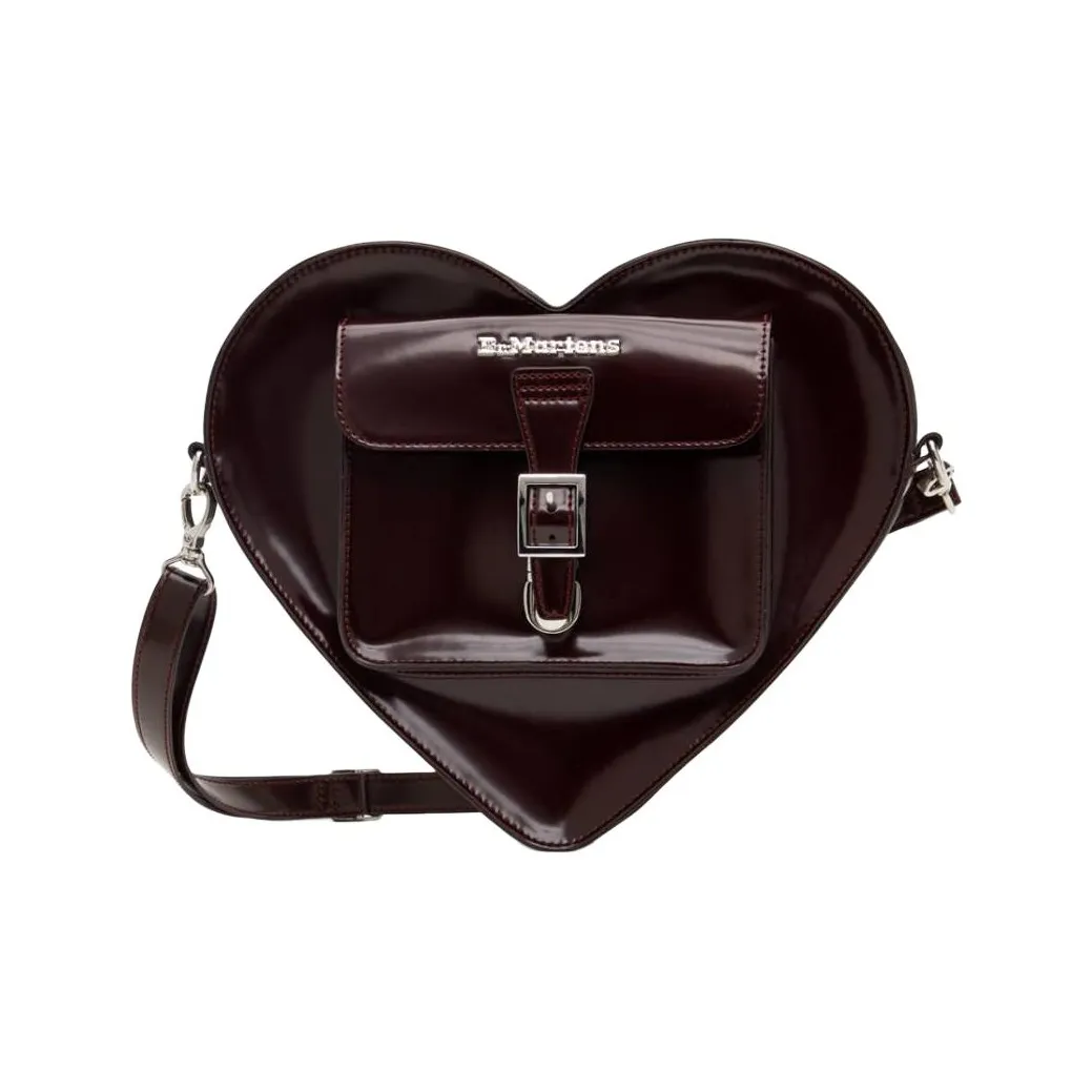 Dr.Martens Leather Heart Shaped Bag, Backpack, Crossbody Bag, Shoulder Bag Women's Burgundy