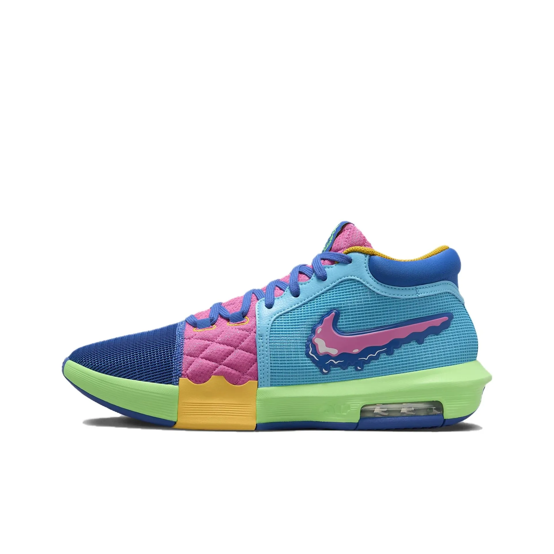 Nike Slip-resistant Abrasion-resistant MID Баскетбольные кроссовки Мужские Синий Розовый