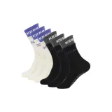 더블 소맷단 요가 양말 6팩 (3 화이트 + 3 블랙)