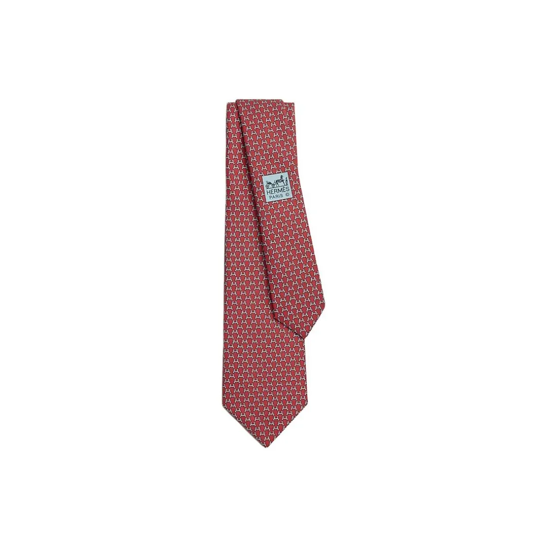 HERMES Mulberry Silk Ties Men's Red