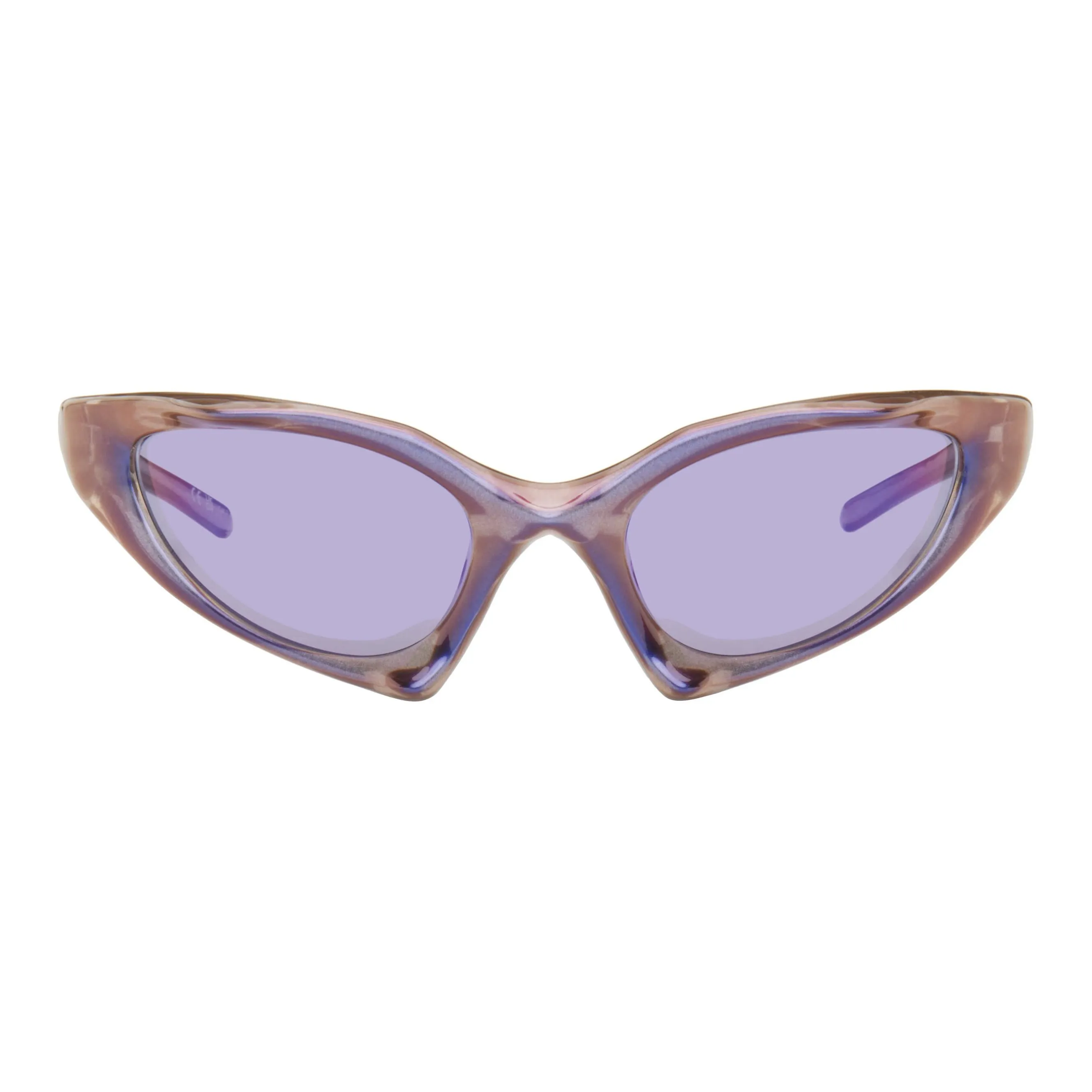 Balenciaga Nylon Irregular Shape Sunglasses Unisex Purple