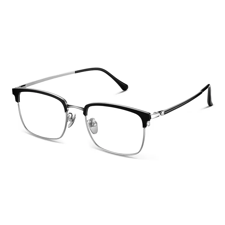 LOHO Чистый титан Квадратный Blue Light Protection с линзами Zeiss OPTICAL Очки Унисекс Черный Серебристый Прозрачный Серый