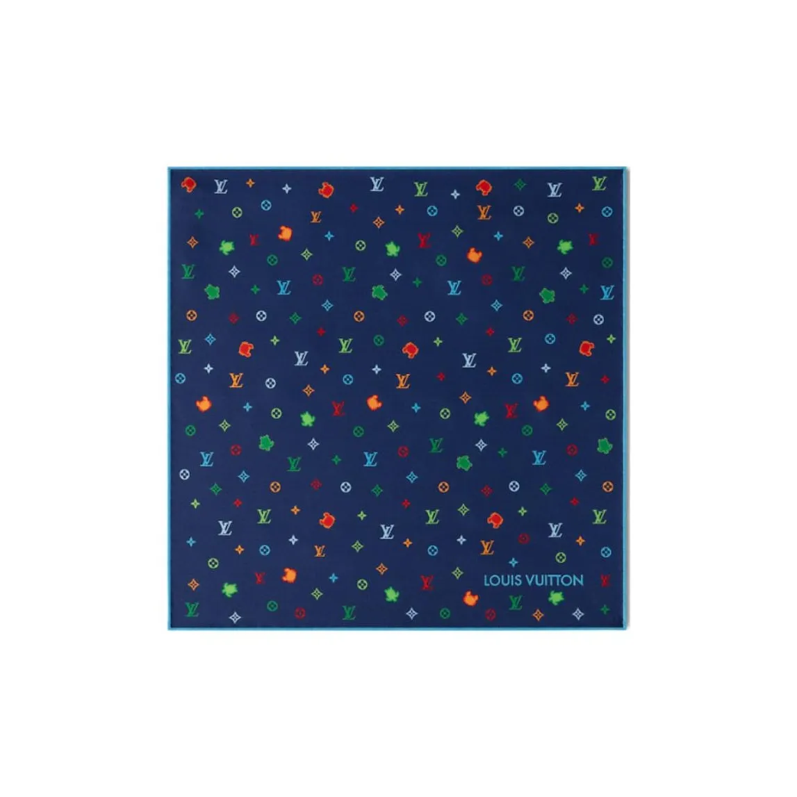 LOUIS VUITTON Allover Lv Animals Pocket Square