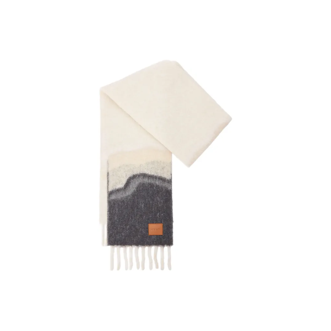 LOEWE Alpaca, Polyamide, Wool, Polyester Knit Scarves Unisex Beige