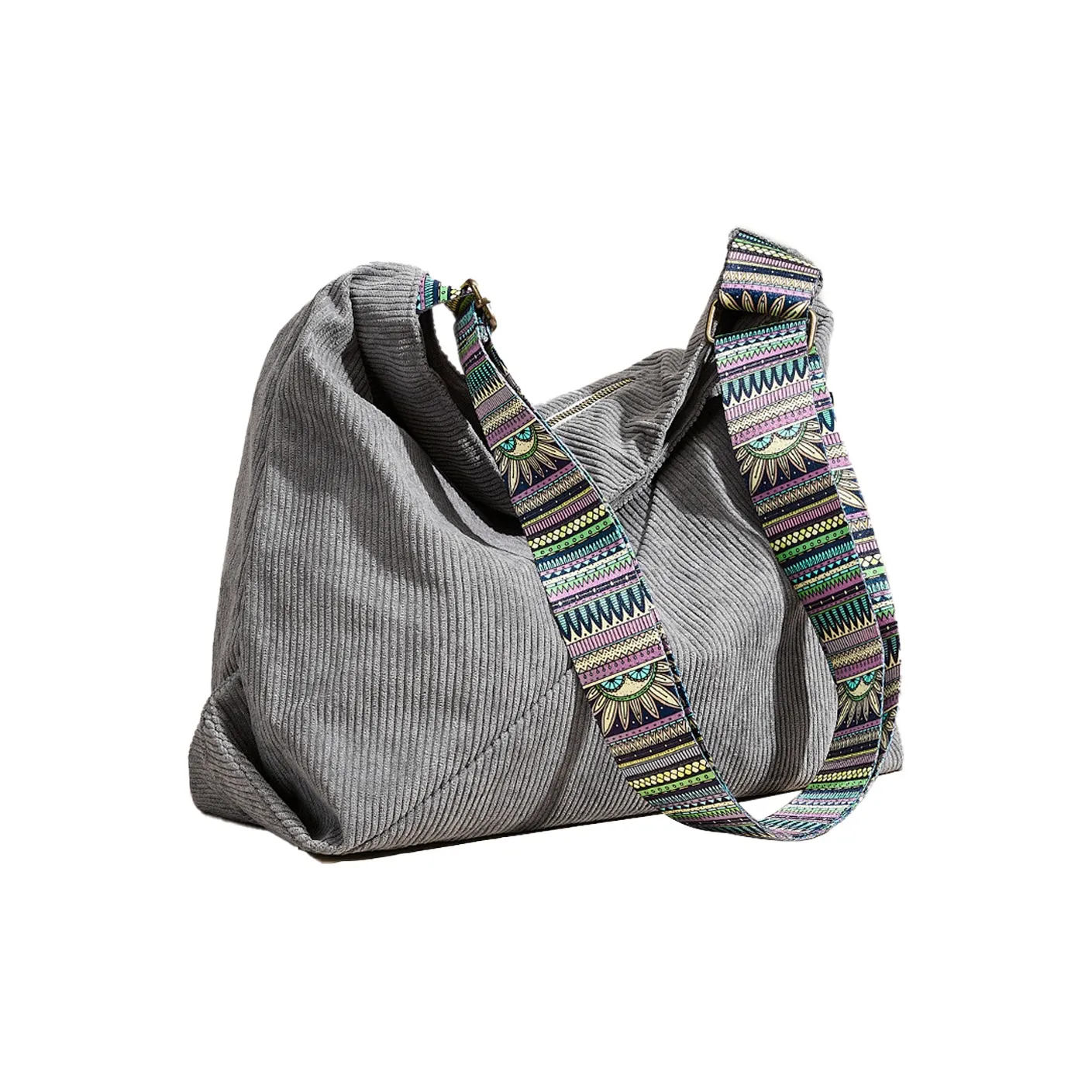 ST&SAT Fabric Shoulder Bag, Crossbody Bag, Tote Bag Tubas Women's Brown/Gray