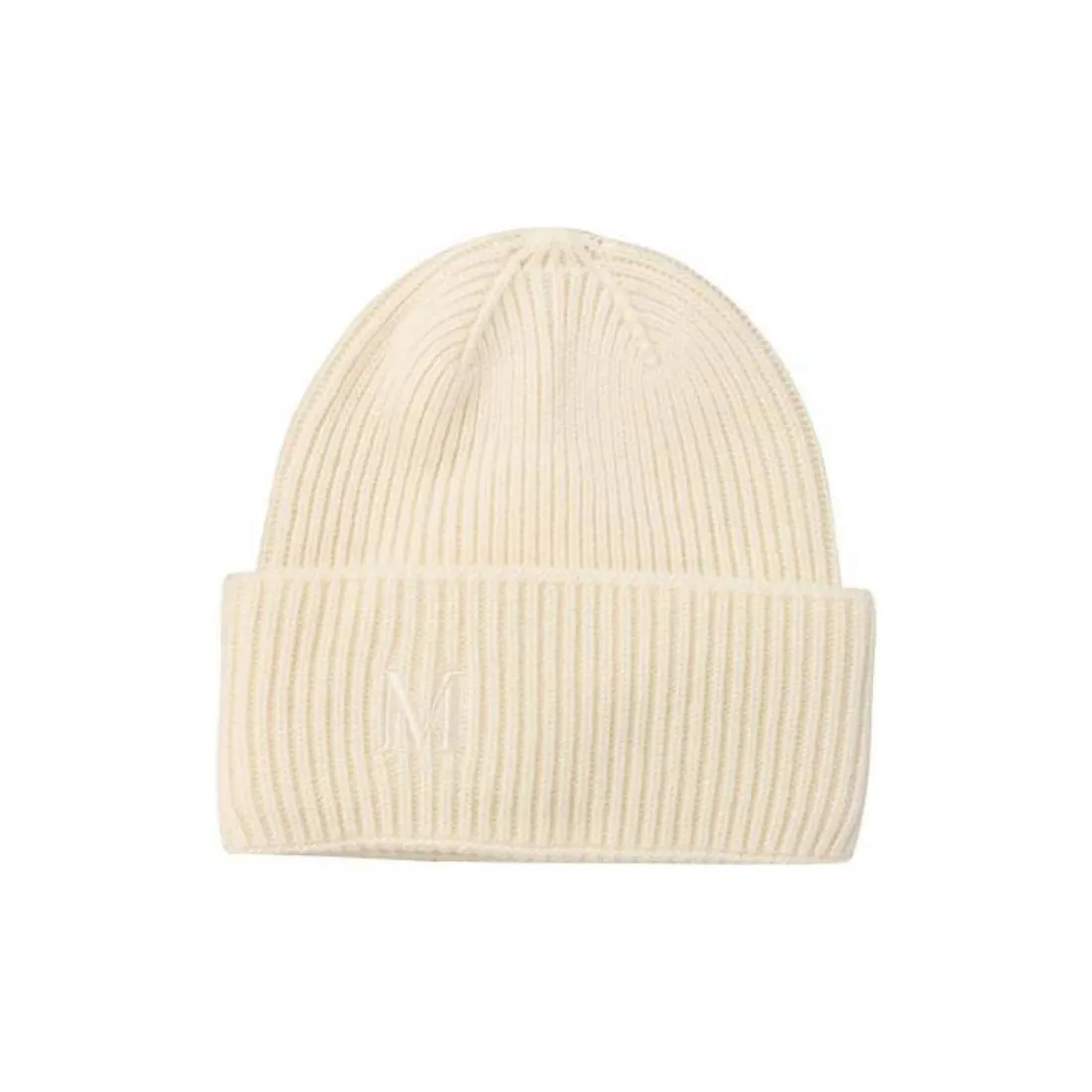 MaxMara Logo Embroidered Ribbed Beanie