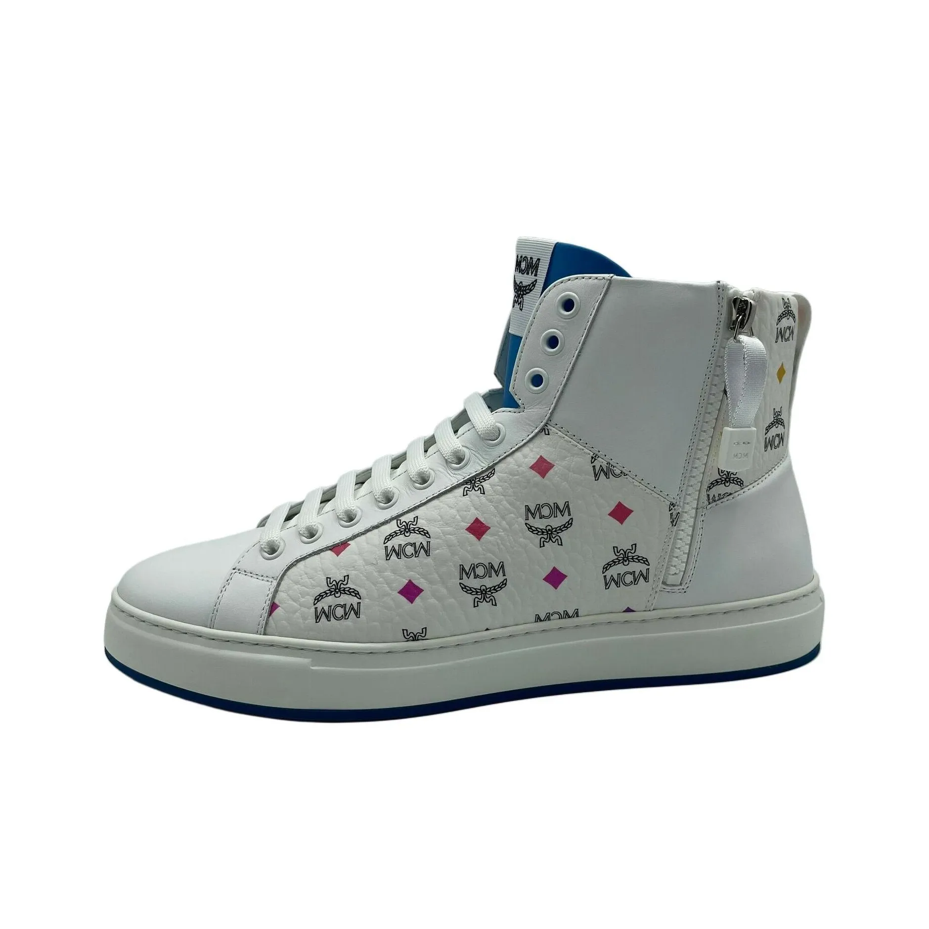 MCM Skateboard Shoes Men High-Top White