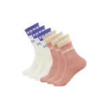 더블 소맷단 요가 양말 6팩 (3 화이트 + 3 핑크)
