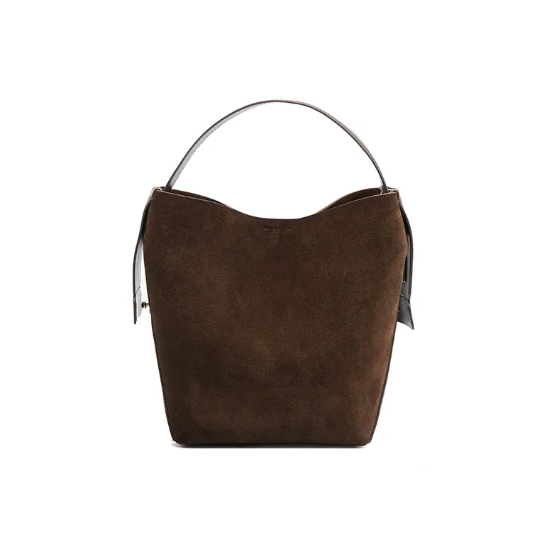 LA FESTIN Коровья кожа Сумка для повседневного использования Ведрообразной формы Средний размер Женская Карамельный коричневый Цвет печенья