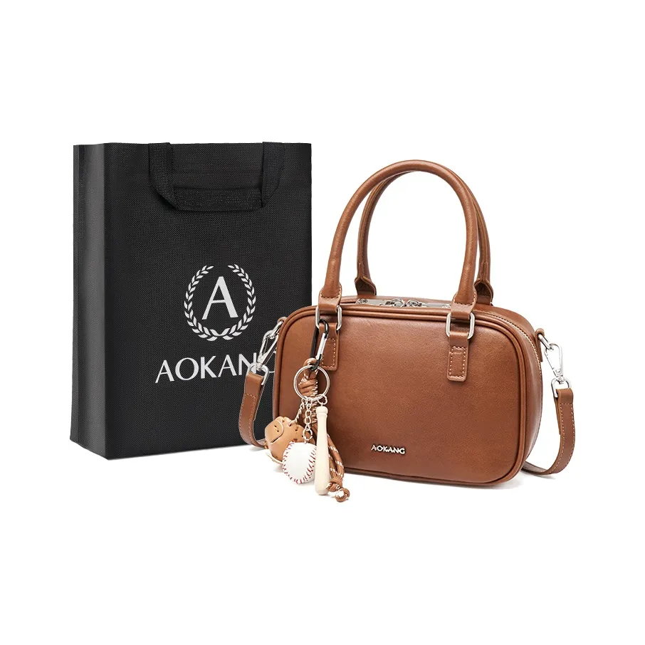 AOKANG Корова Кожа Бостон Сумка Сумка через плечо Сумка Сумка через плечо Сумка для боулинга Стандартная Женская