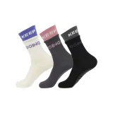더블 소맷단 요가 양말 3팩 세트 (화이트+그레이+블랙)