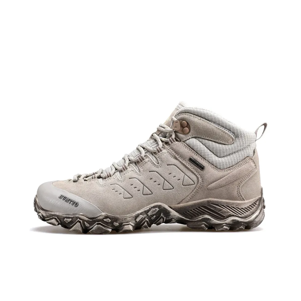 HUMTTO Устойчивость к истиранию Покрытие Отскок Высокий Топ Альпинистская Обувь Мужская Цвет песчаной бури Желтый