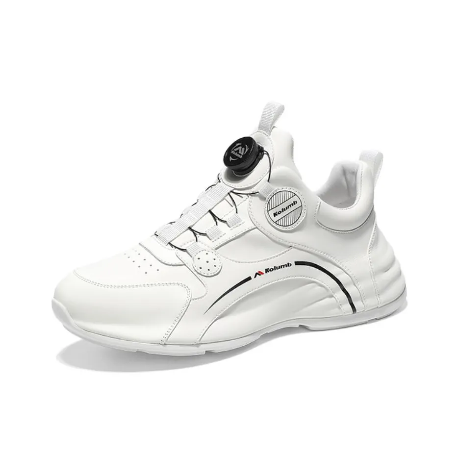 KOLUMB Антискользящий и Износостойкий Увеличивающий Высоту Низкий Топ Кэжуал Мужской Белый