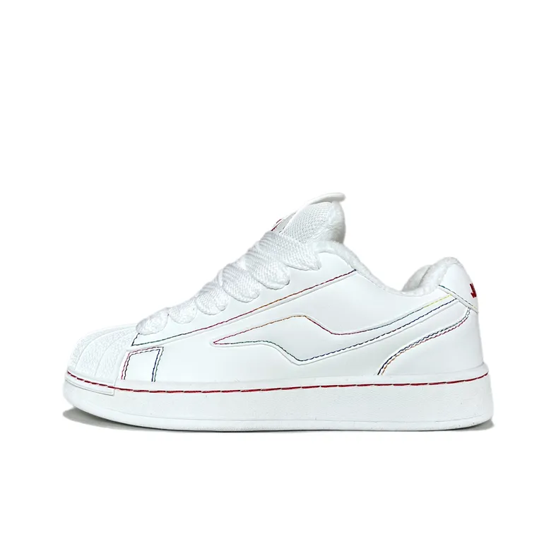 JIANGSHOU Термический Легкий Низ Резистентный Низкий Топ Скейтборд Кроссовки Женские Белые Радужные