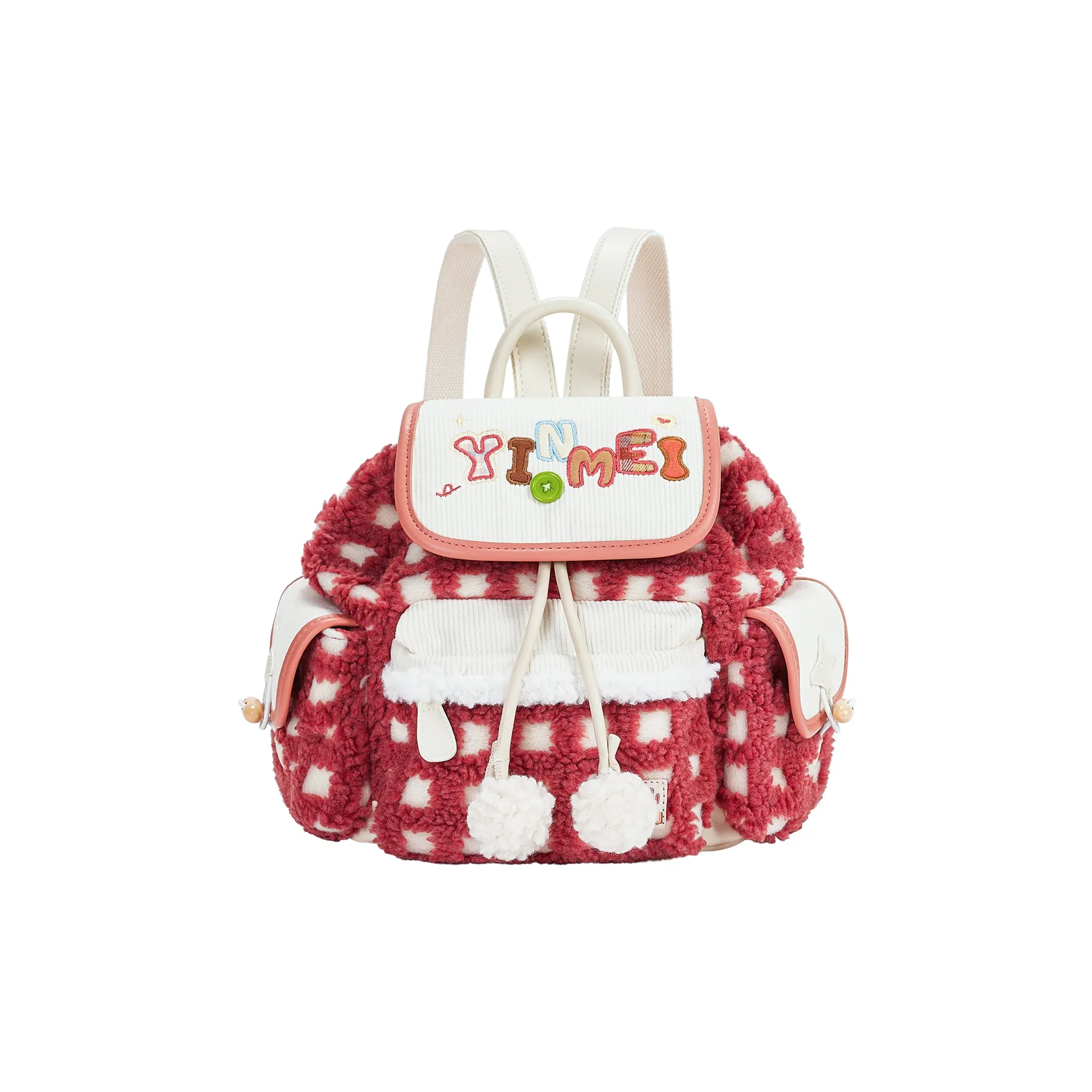 Sound For Life Ткань Сумка Рюкзак Средний Женский Красный Желтый