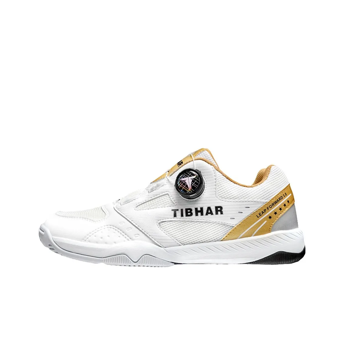 TIBHAR Cushioning, Slip Resistant, And Abrasion Resistant Functionality Table Tennis Shoes Unisex White Gold