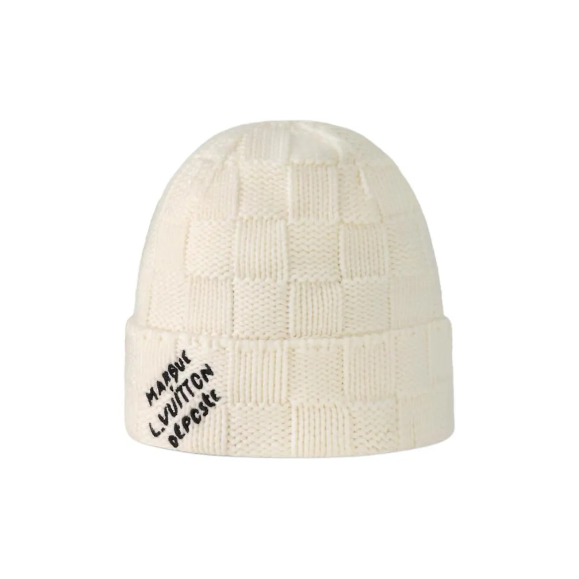 LOUIS VUITTON Sheep Wool Beanies Men's Milk White