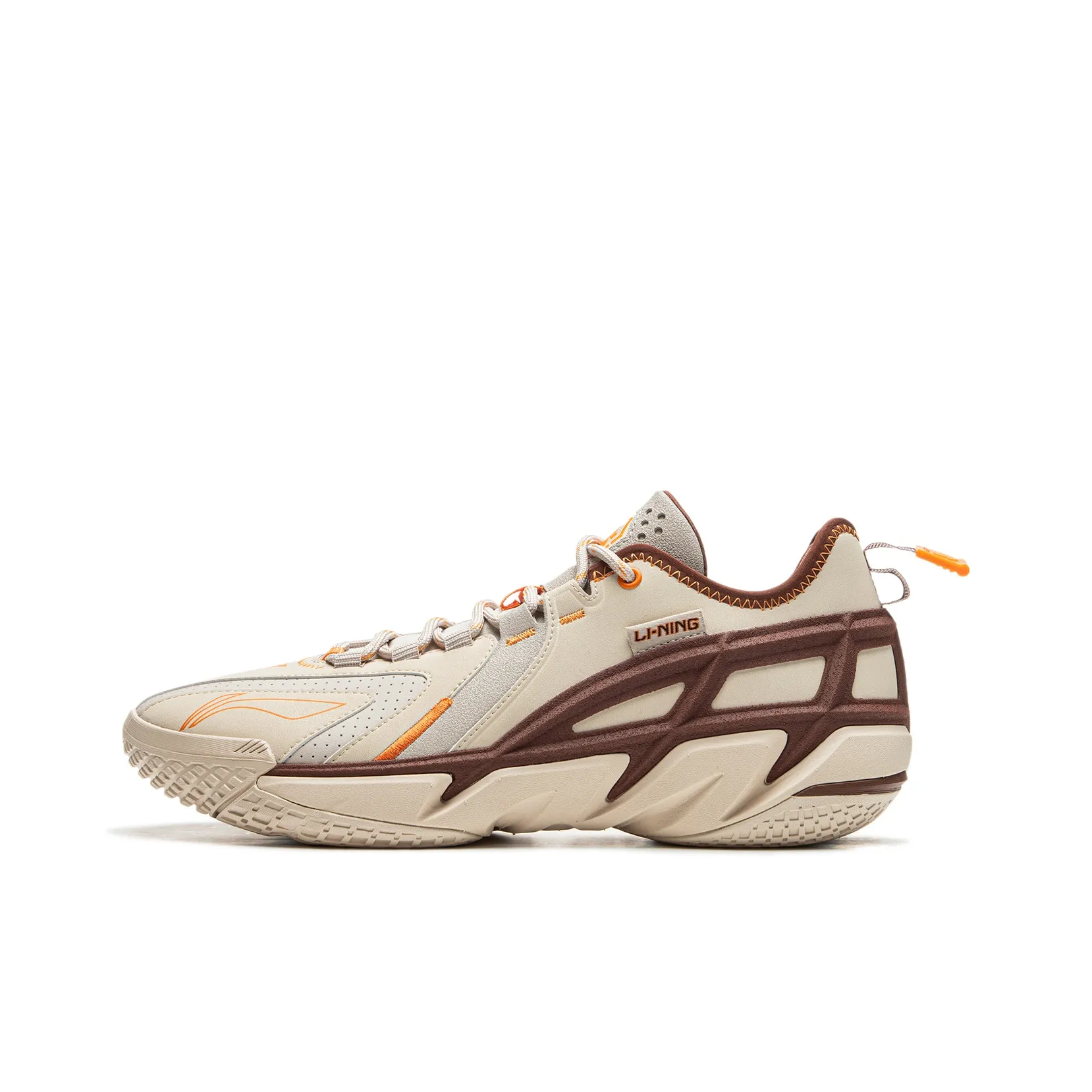 LiNing Anti Wool 4.5 Cushioning Anti Slip And Wear Resistant Low Top Basketball Shoes Men's Beige Coffee