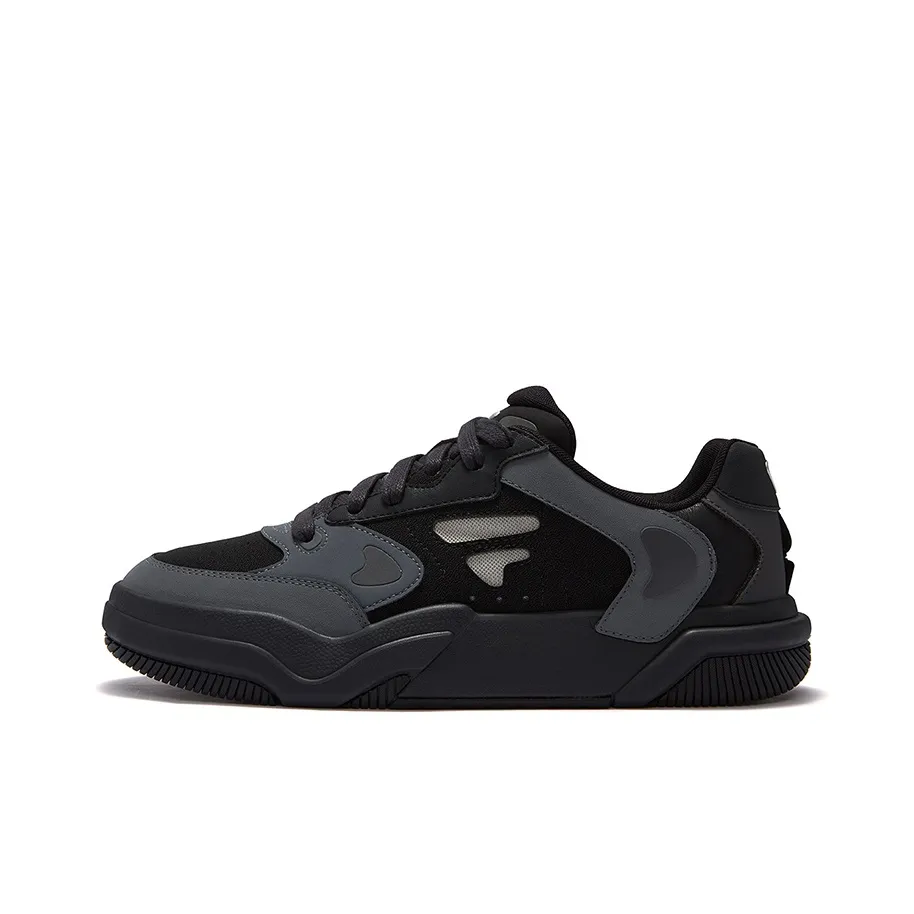 FILA FUSION Abrasion Resistant Low Top Skateboard Shoes Men's Black Gray
