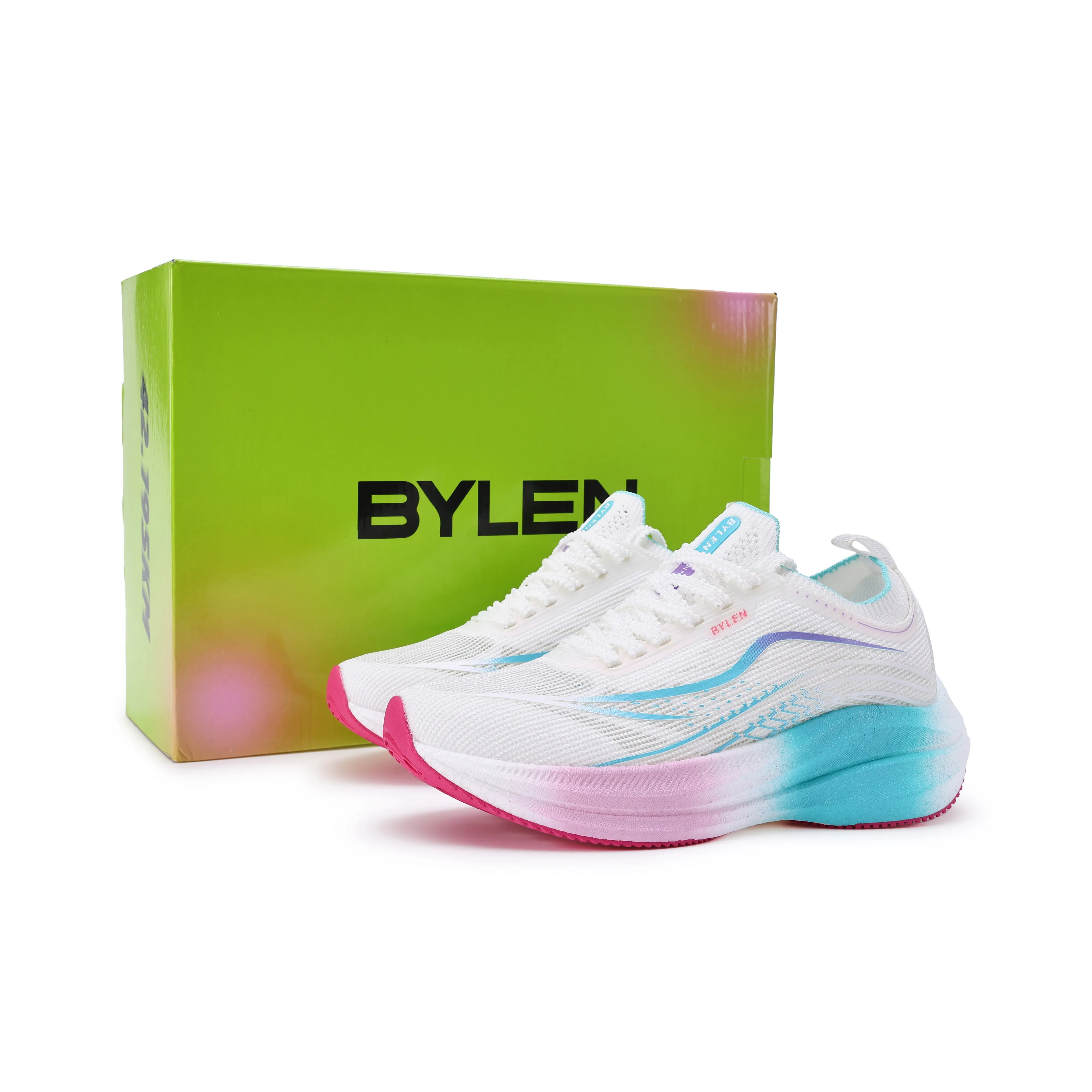 BYLEN Амортизаторы Shock Slip-resistant Abrasion-resistant Низкий топ Беговые кроссовки Unisex Iris Blue