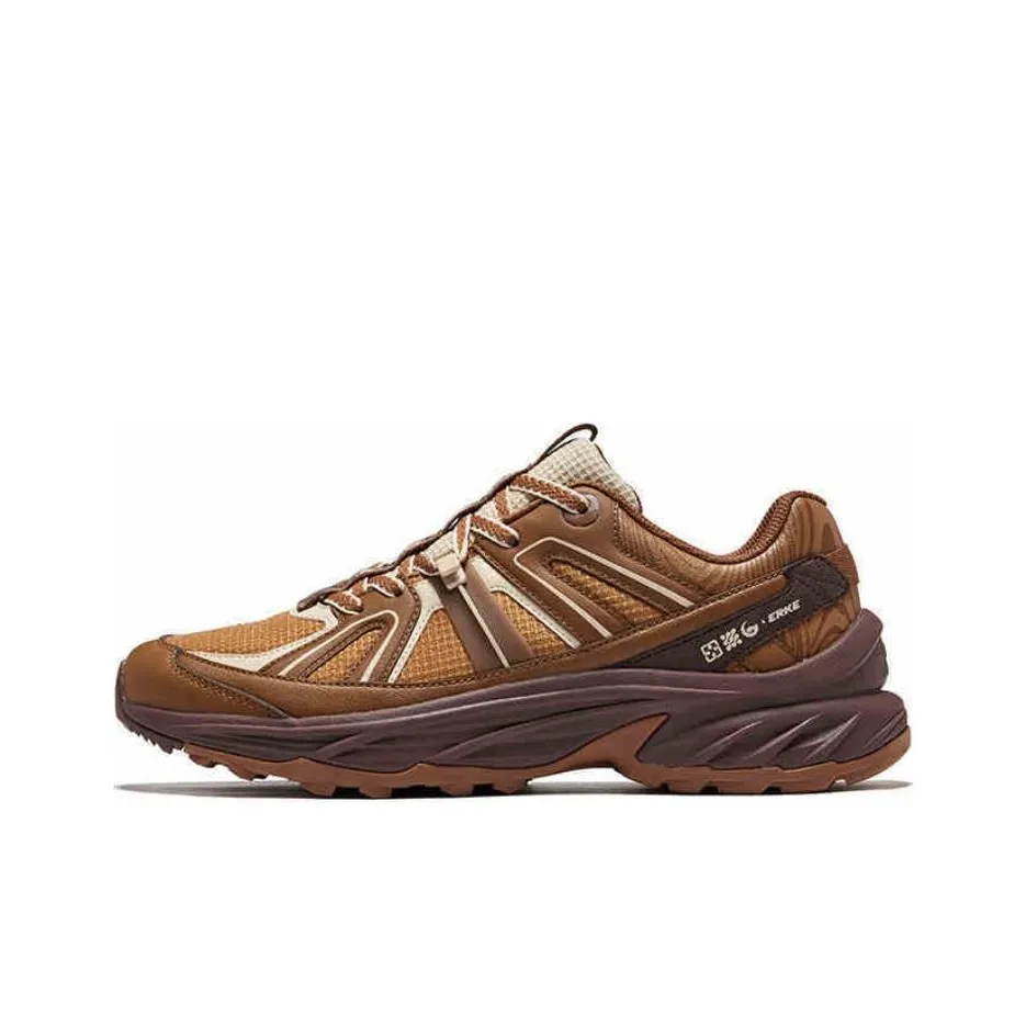 Erke Tracking Slip-Resistant Abrasion-Resistant Coated And Rebound Low-Top Mountaineering Shoes Men's Brown
