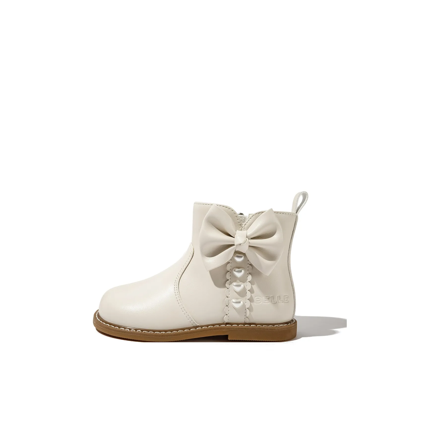Белль Устойчивые к истиранию высокие детские ботинки бежевые для детей от 3 до 7 лет