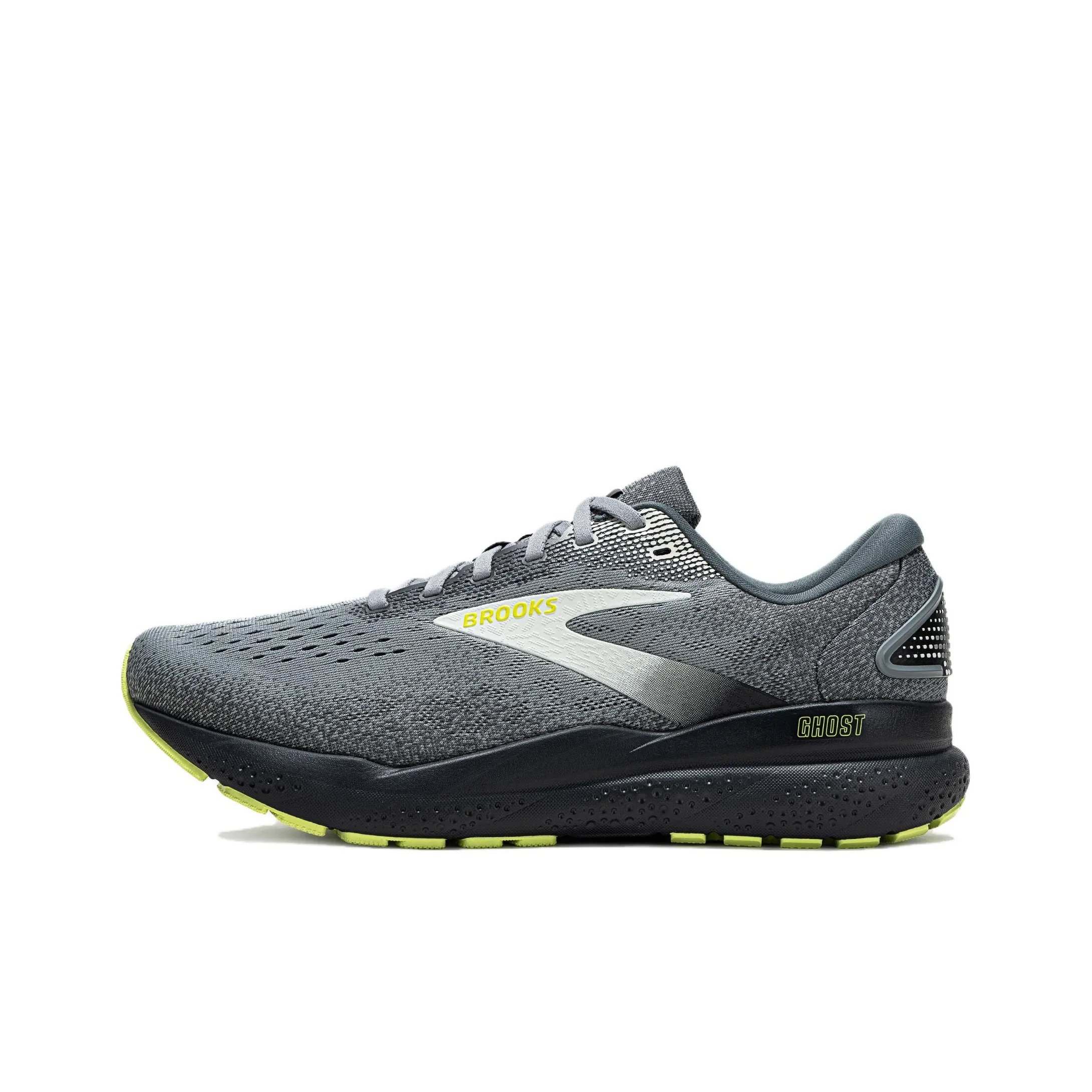 Brooks Ghost 16 Anti Slip Wear Resistant Low Top Running Shoes Men's Gray Green