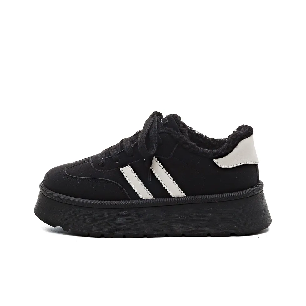 HUANQIU Термический Slip-Resistant и Устойчивый к Износу Низкий Топ Скейтборд Кроссовки Женские Черные