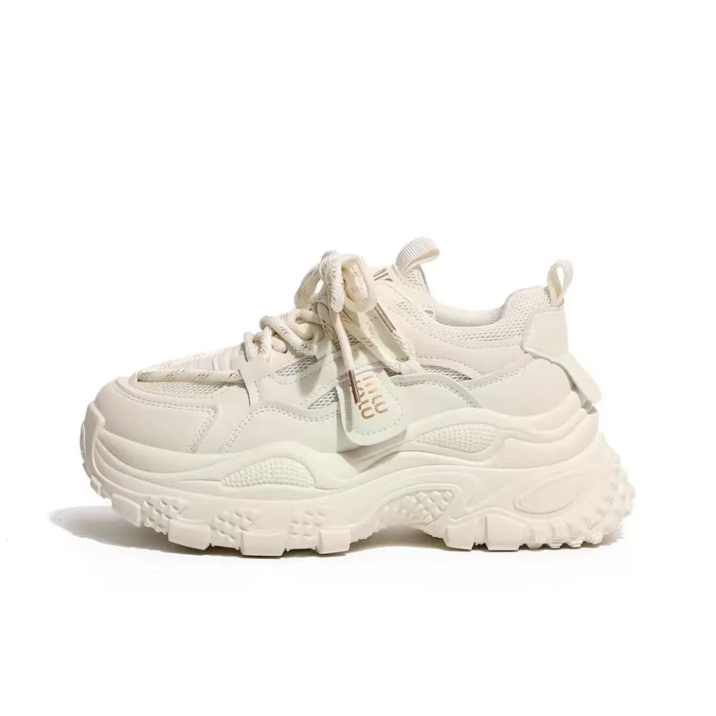 Take the Qin Износостойкий Водонепроницаемый и Дышащий Легкий Увеличивающий Высоту Низкий Топ Кроссовки с Толстой Подошвой Женские