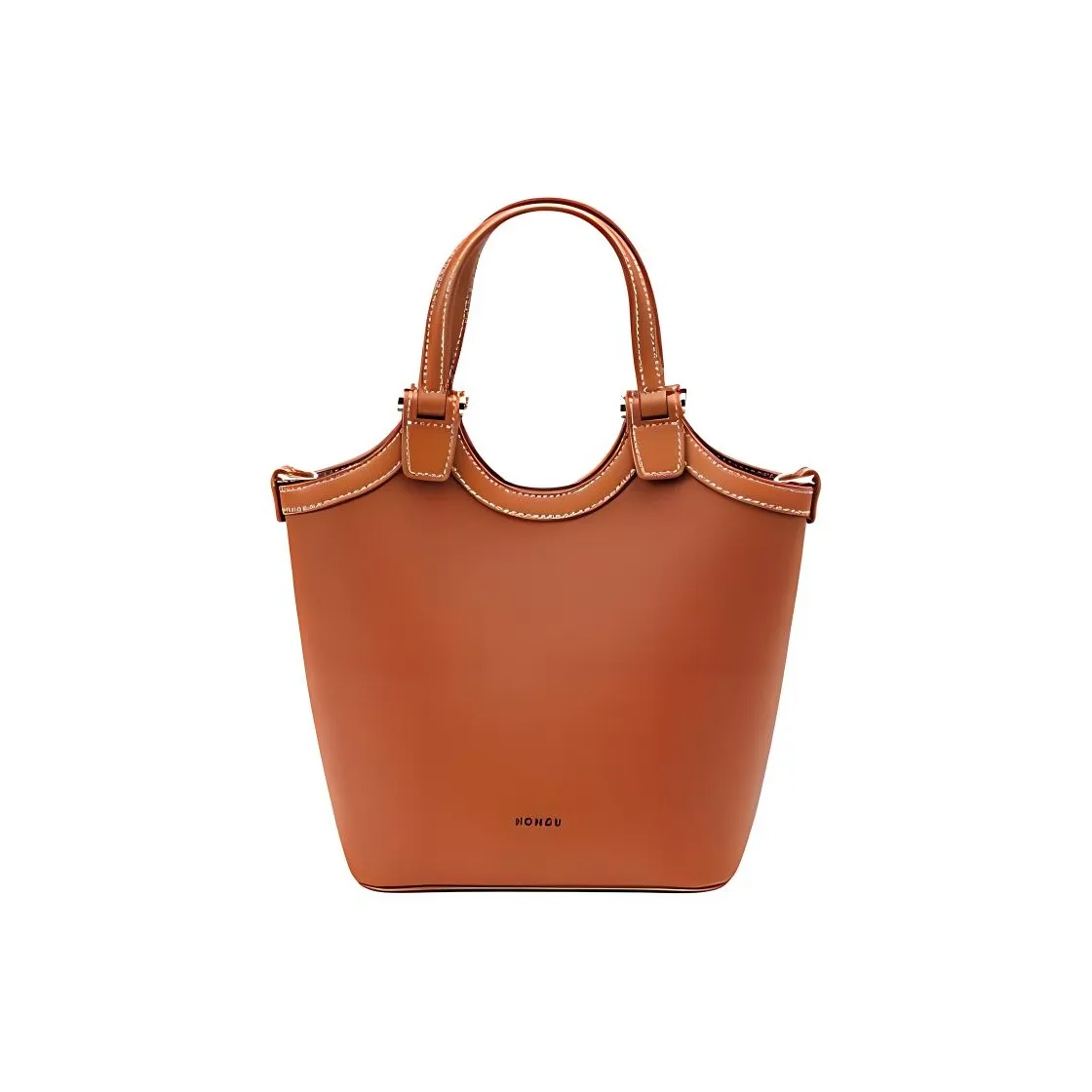 HONGU Сумка из коровьей кожи корзинка маленькая женская коричневая