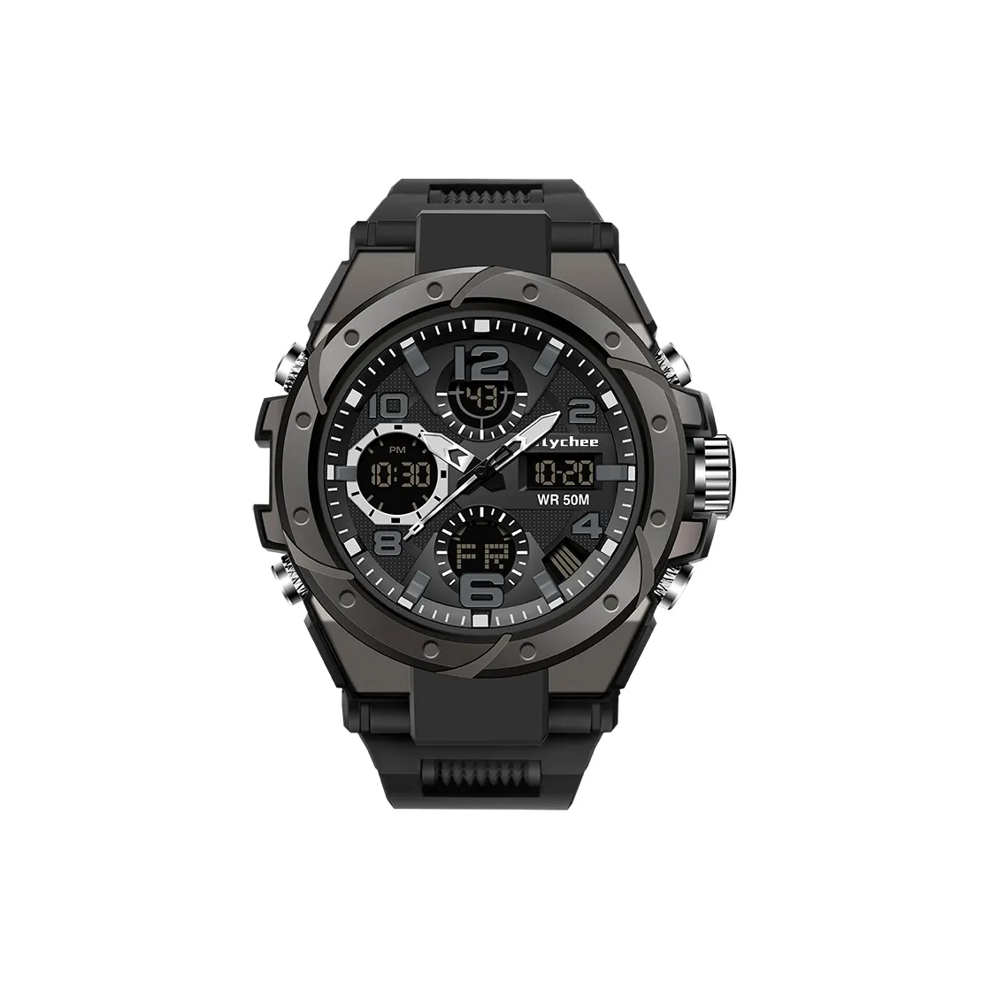 Rlychee Chosen By Friends Электронные + кварцевые механические часы Мужские часы Черный циферблат