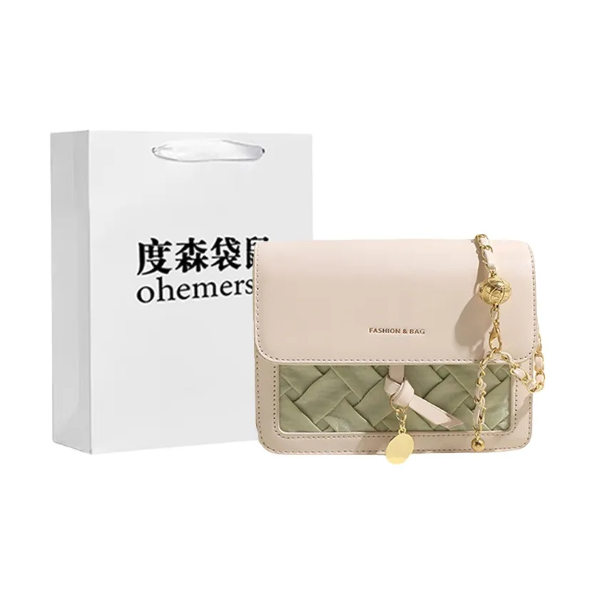 Dusen Kangaroo ПУ (полиуретан) Сумка через плечо Женская Экрю Розовый Черный Зеленый