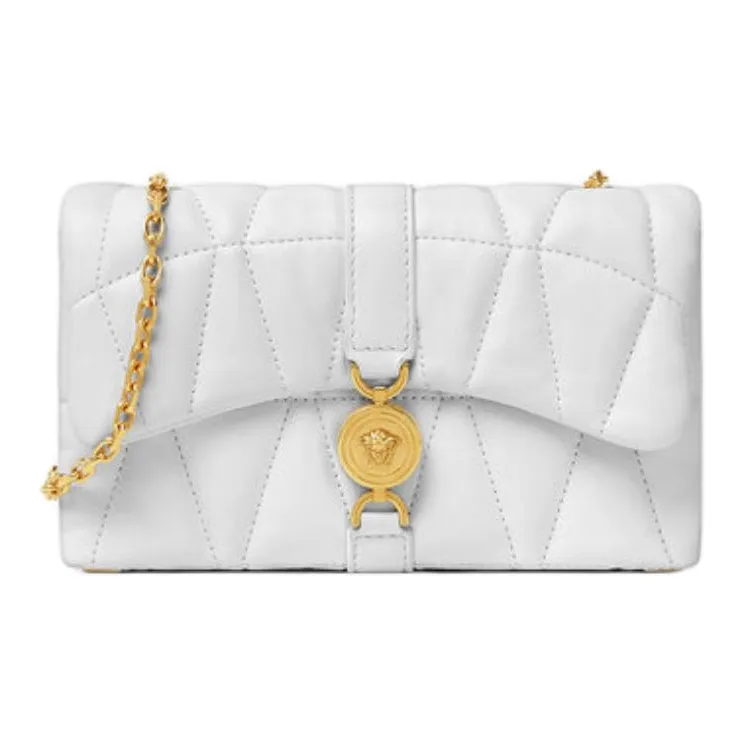 VERSACE Lambskin Shoulder Bag, Crossbody Bag Mini Women's White