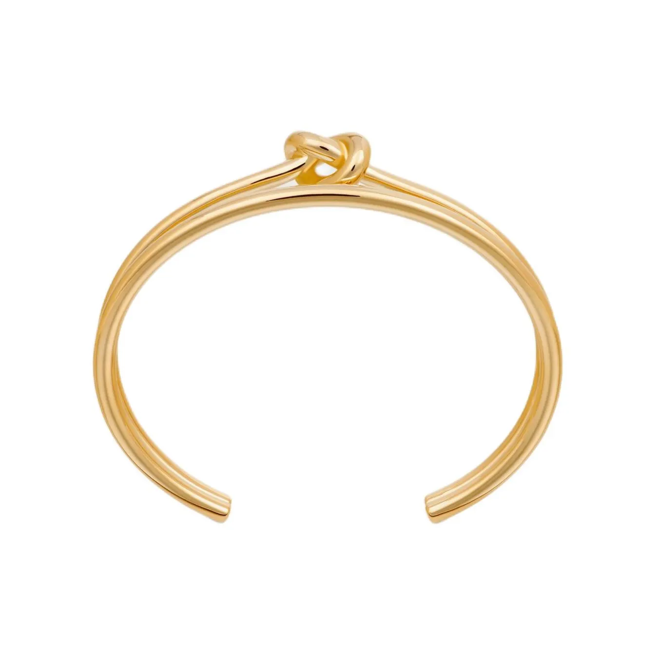 CELINE Knot Double Cuff In Brass With Gold Finish