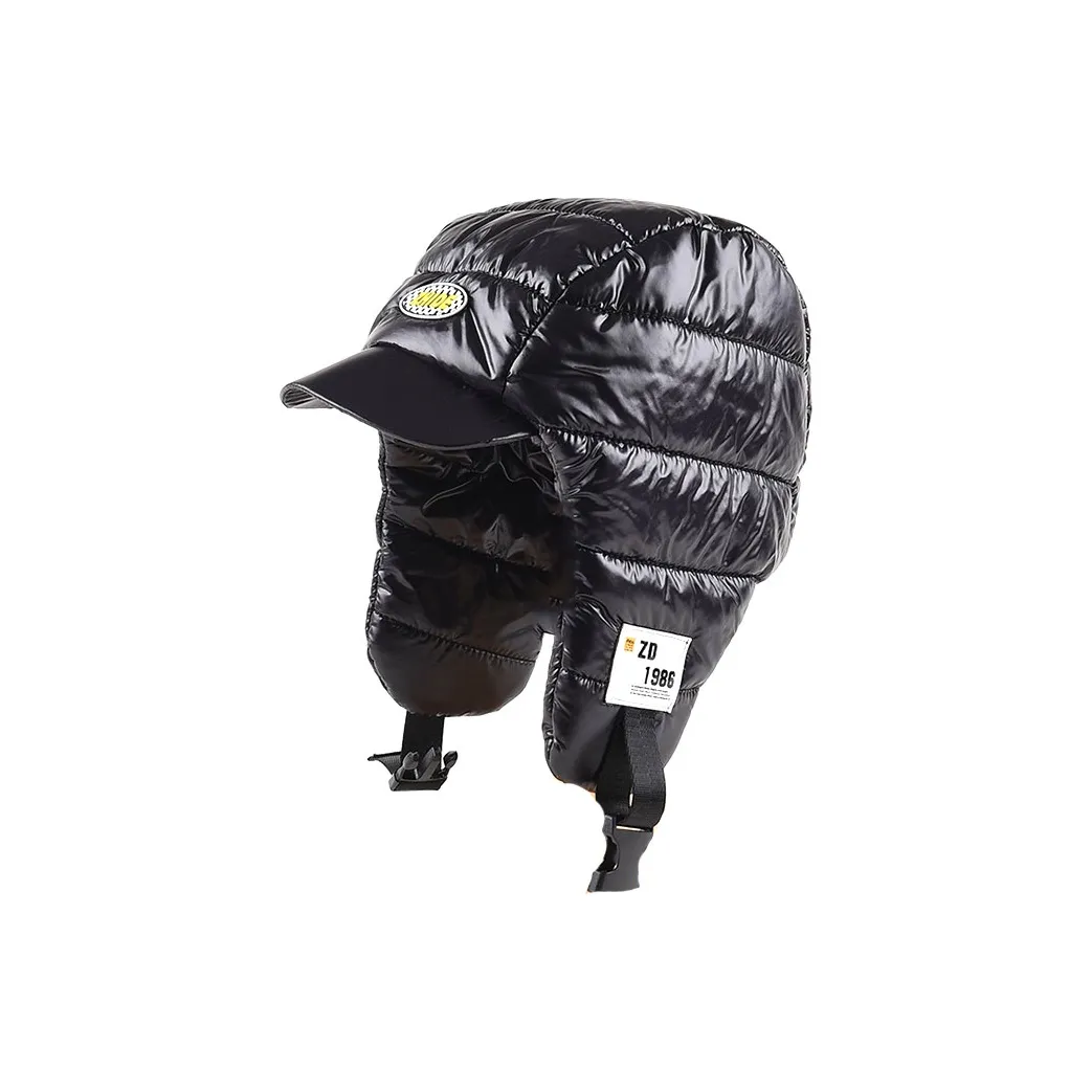 Yamaichi Maru Feather Cloth+Cotton Polyester Blend Blend Trapper Hats Unisex Black/Gray/Yellow