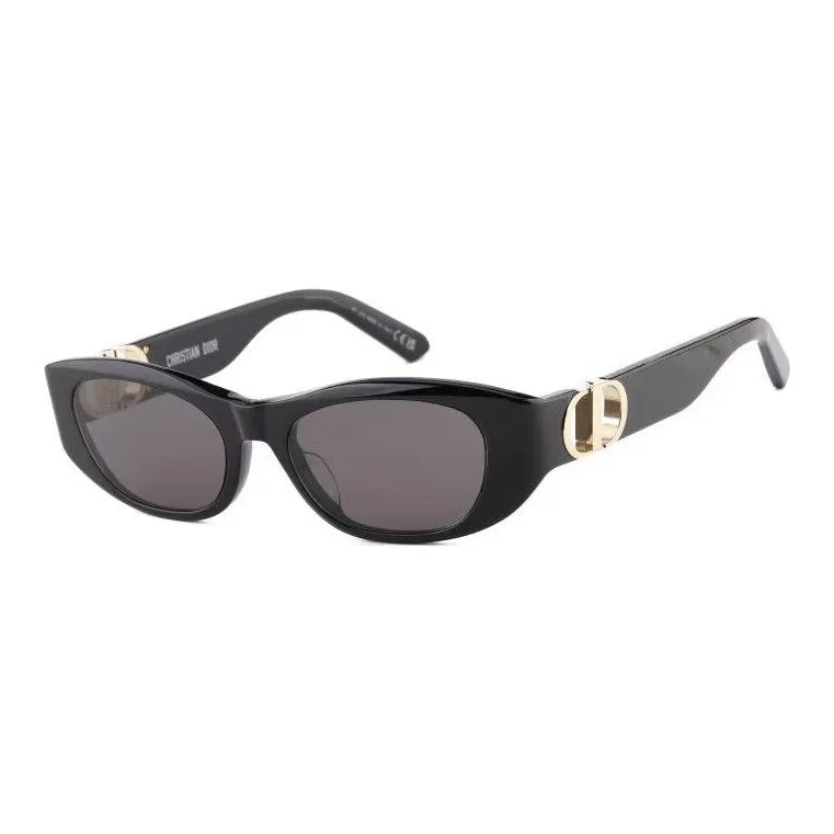 DIOR Plate Frame Oval Sunglasses Women's Black