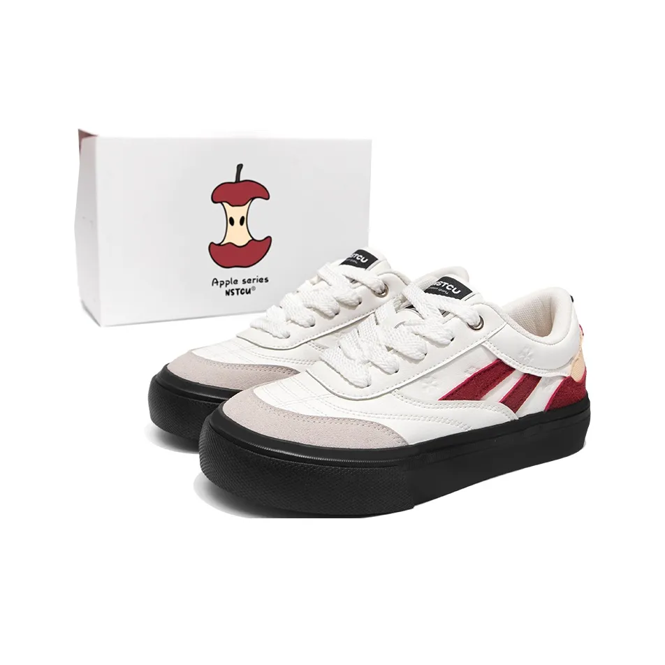NSTCU Низкие кроссовки для скейтбординга Женские Белые Красные