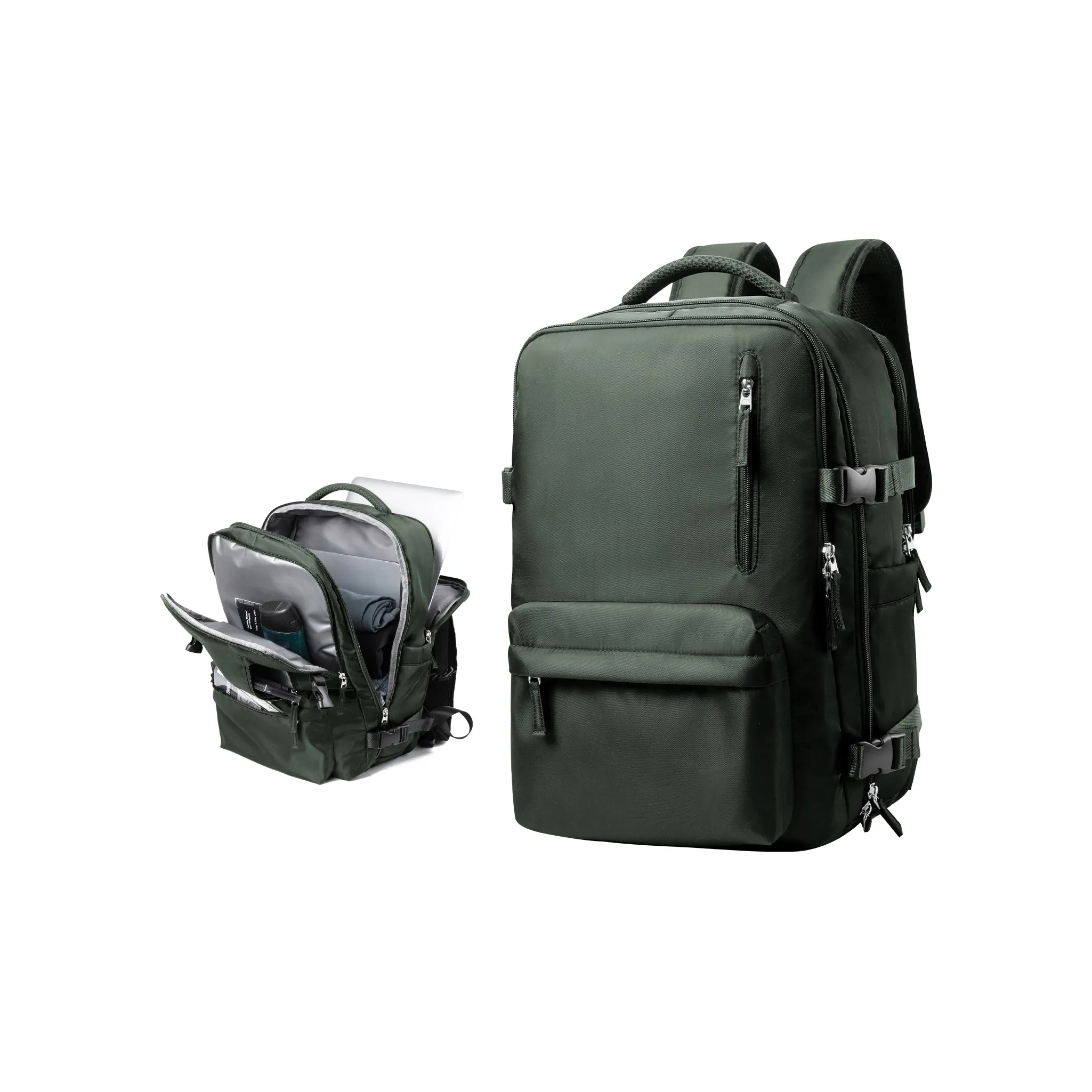 MOYYI Оксфорд Ноутбук Рюкзак Унисекс Черный Альпийский зеленый