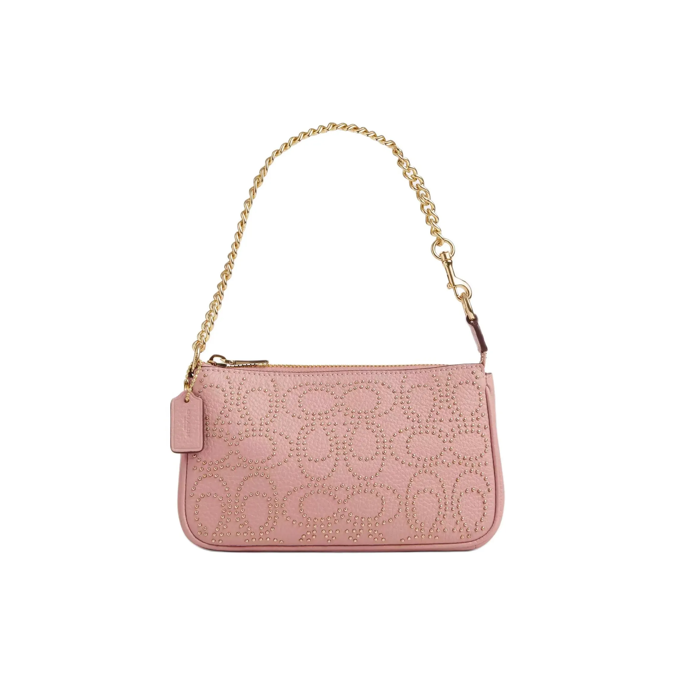 COACH Nolita Личиевая текстура Кожа Одно плечо Сумка Маленькая Женская Розовая