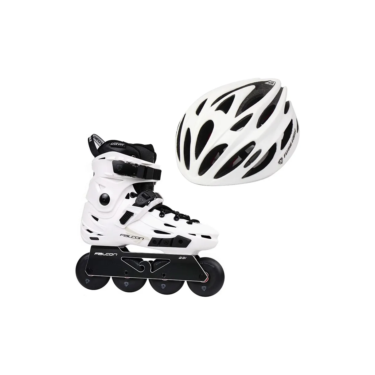 FLYING EAGLE Inline Skates Outdoor Square Unisex Black White