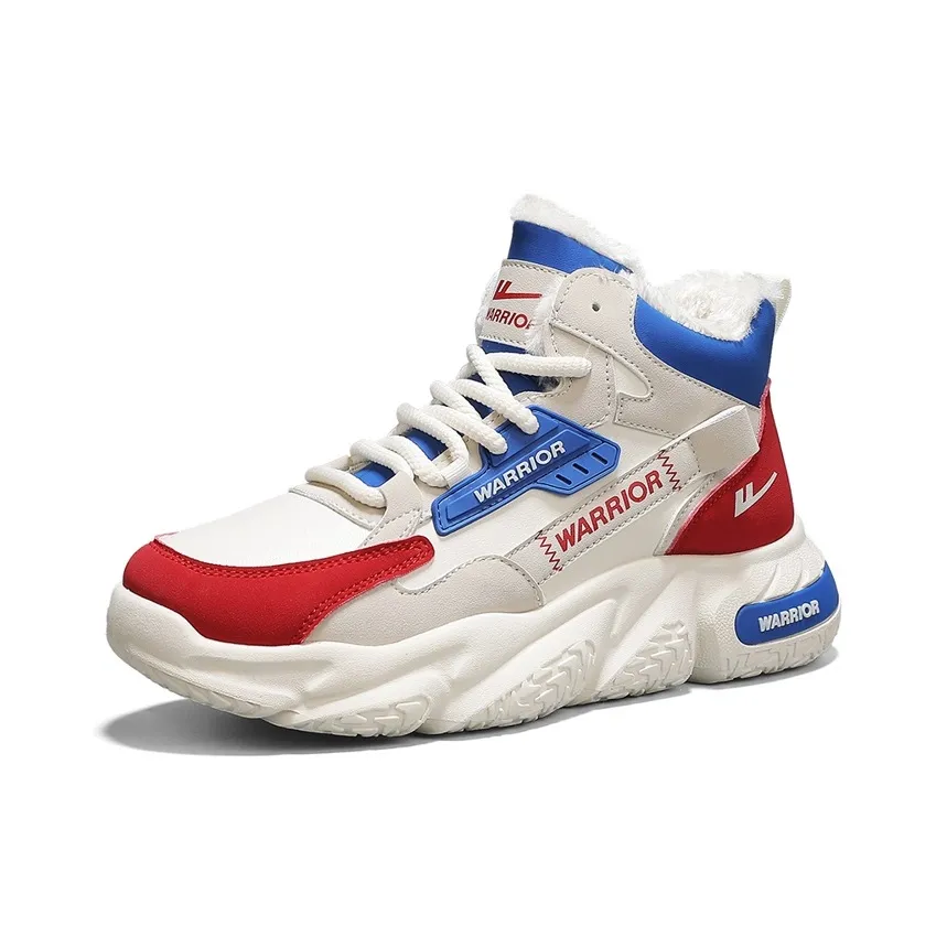 Warrior Casual High Top Бежевый Серый Бежевый Красный Флис с подкладкой Мужской