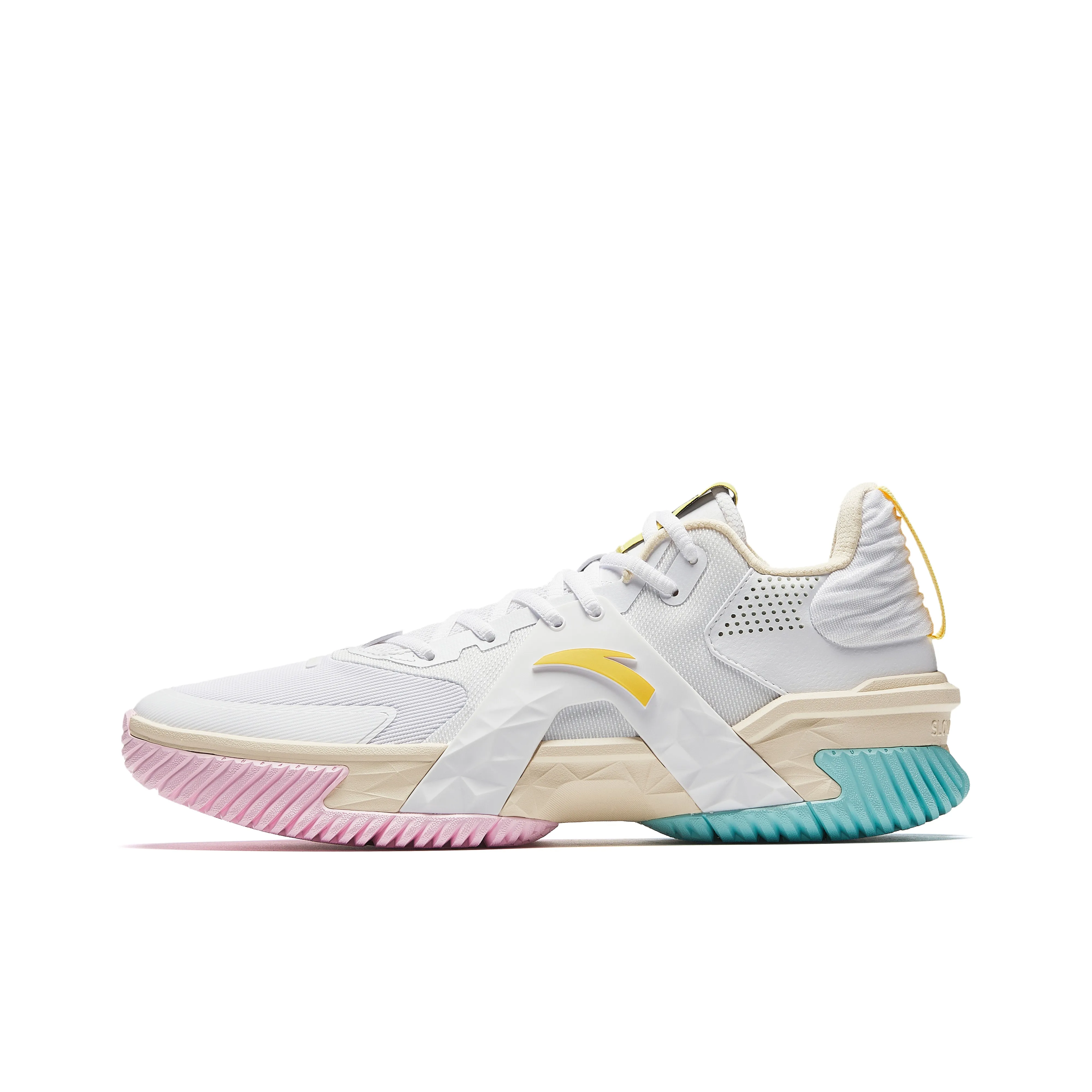 ANTA Space 5 Баскетбольные кроссовки Low Топ Чисто белый/Светлый Sugar Желтый Мужской