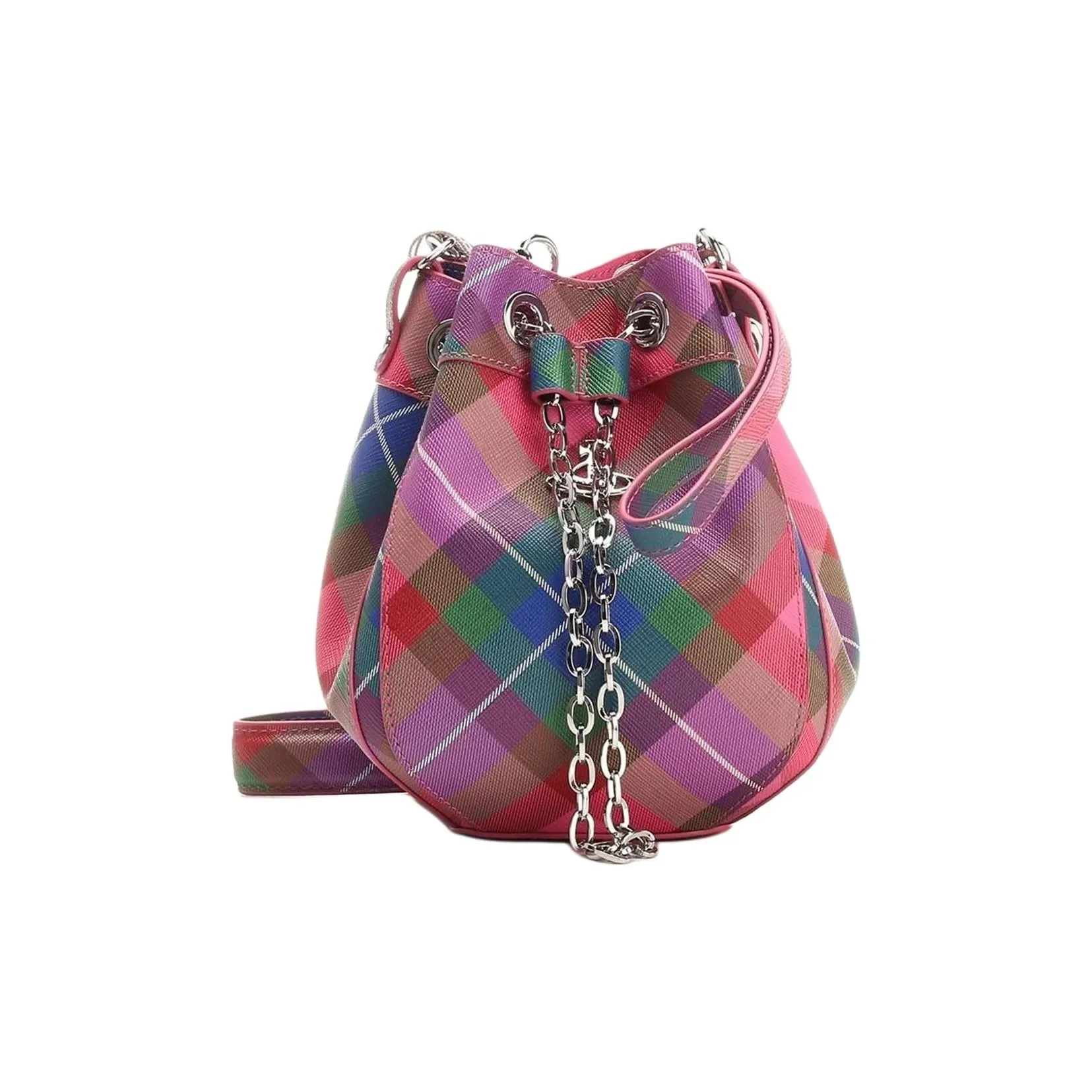 Vivienne Westwood Chrissy Checked Small Bucket Bag